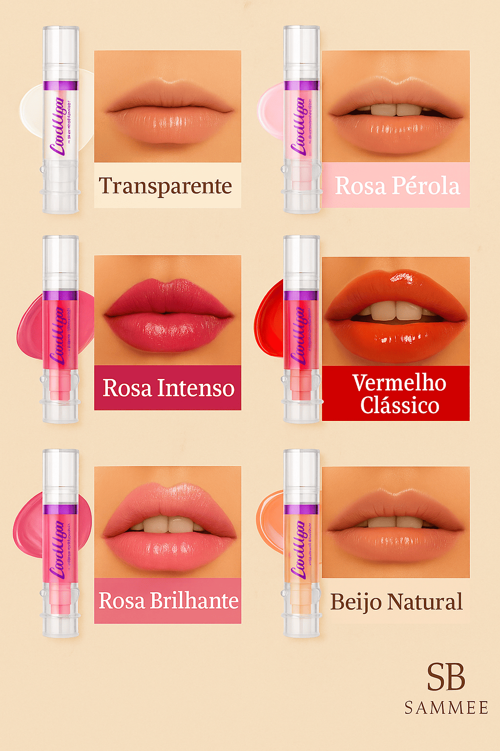 Sammée LushLips™ Voluminizador de Lábios com Ácido Hialurónico