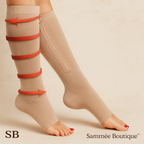 Sammée™ SculptZip — Meias de Compressão (Ponta Aberta)
