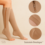 Sammée™ SculptZip — Meias de Compressão (Ponta Aberta)