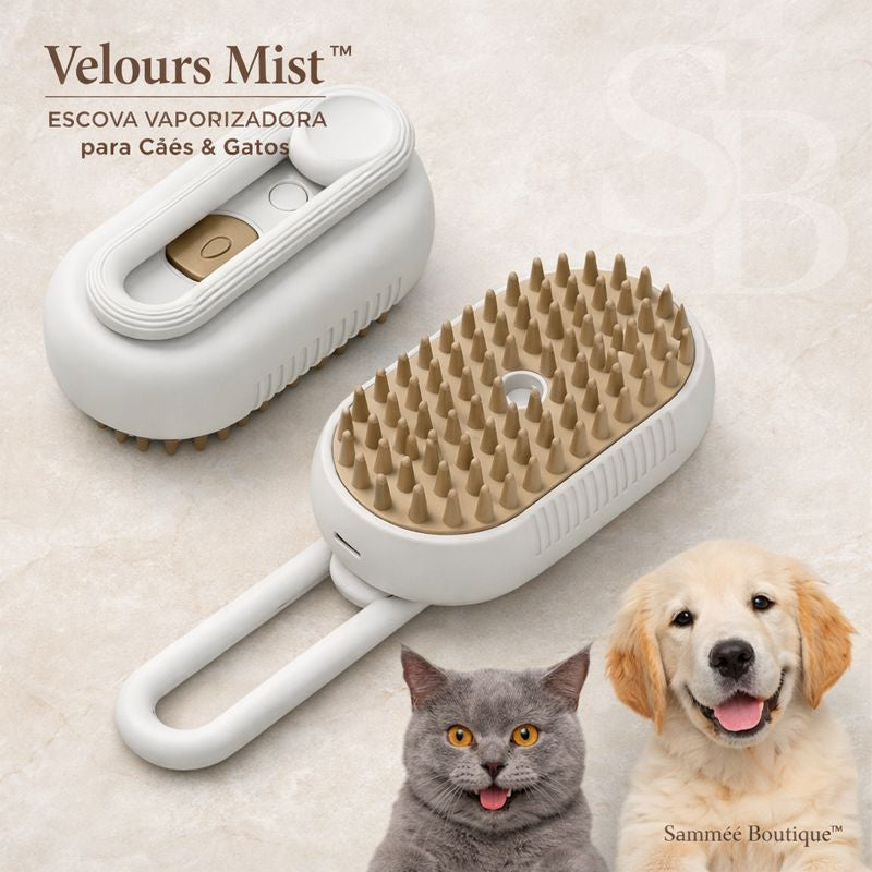 Velours Mist™ — Escova Vaporizadora para Cães & Gatos