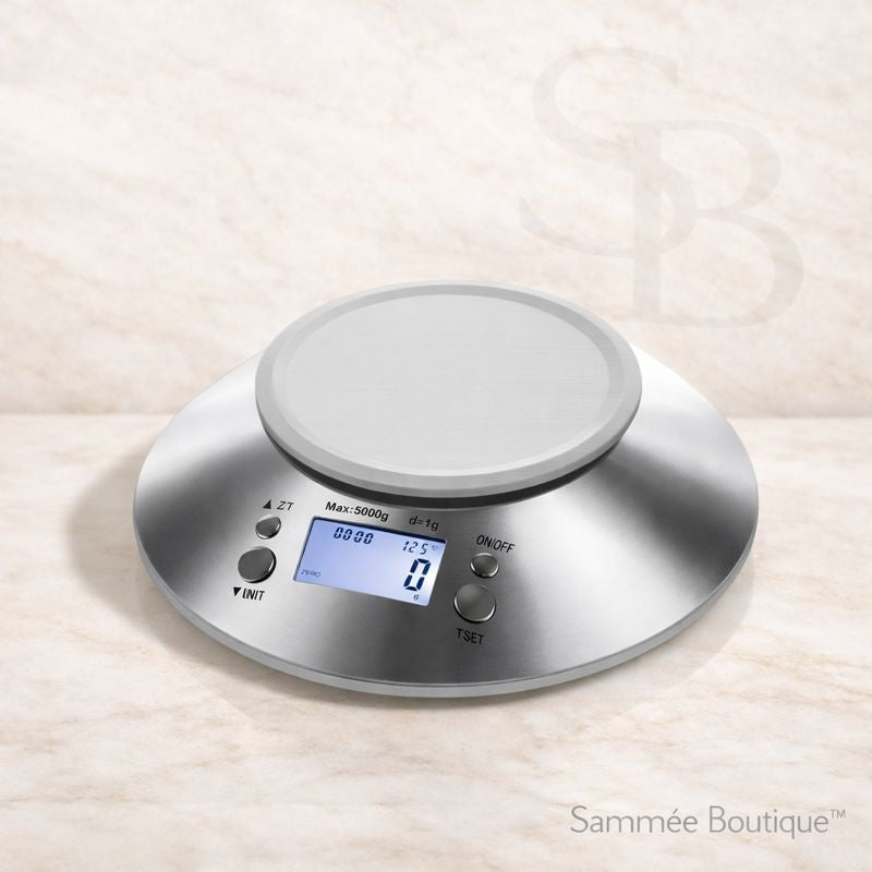 Electronic Kitchen Scale with Stainless Steel Bowl